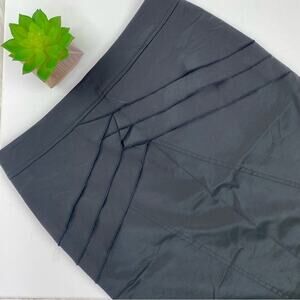 Clara Sun Woo Women's Sateen Pencil Skirt Black Size S Tiered Ruffle